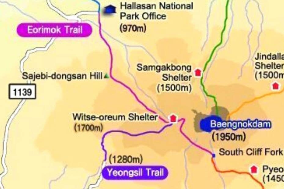 Eorimok and Yeongsil Hiking trails in Hallasan National Park, Jeju Island