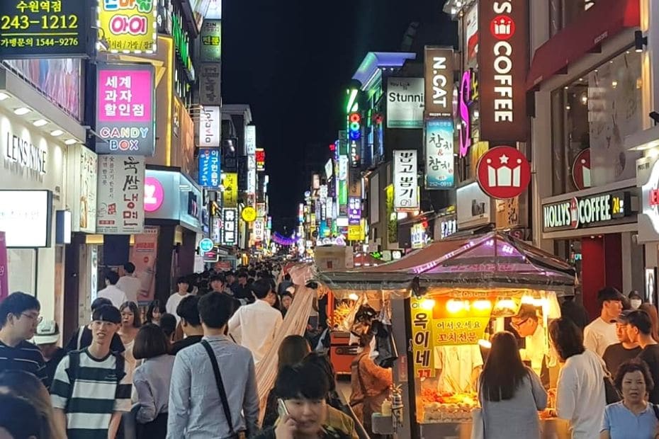 Night markets and street stalls in Suwon, Korea