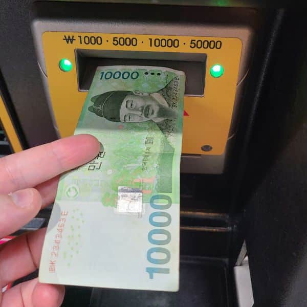 Paying Korean Won For T-Money Card Charging