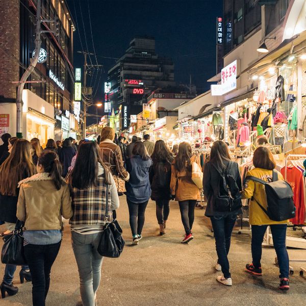 People shopping in Seoul