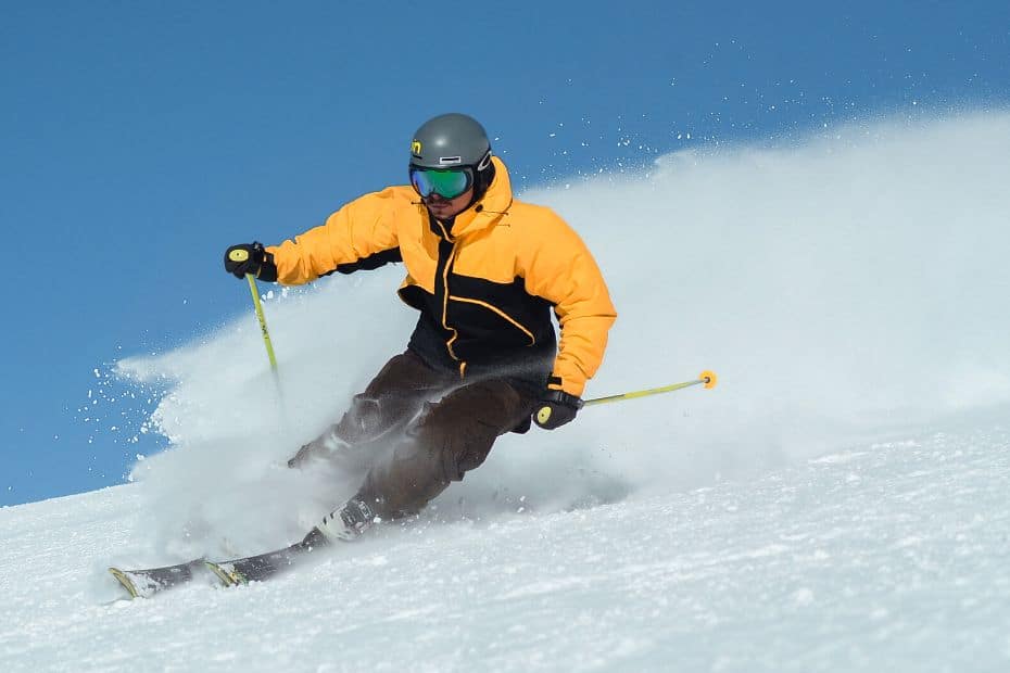 Person skiing in winter
