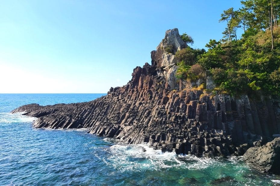 Jeju Coastline with unique rock formation