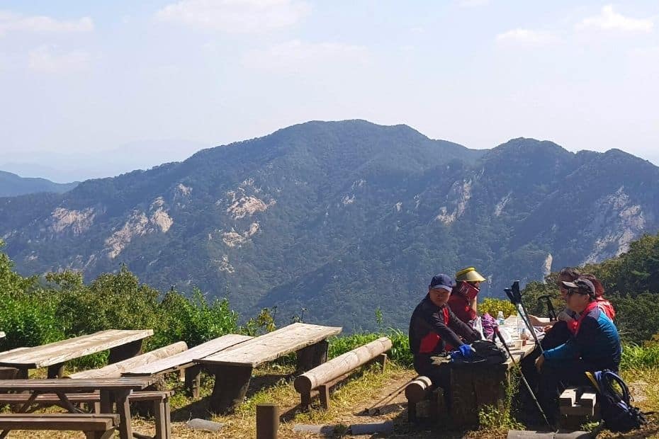 Rest station on a mountain in Korea