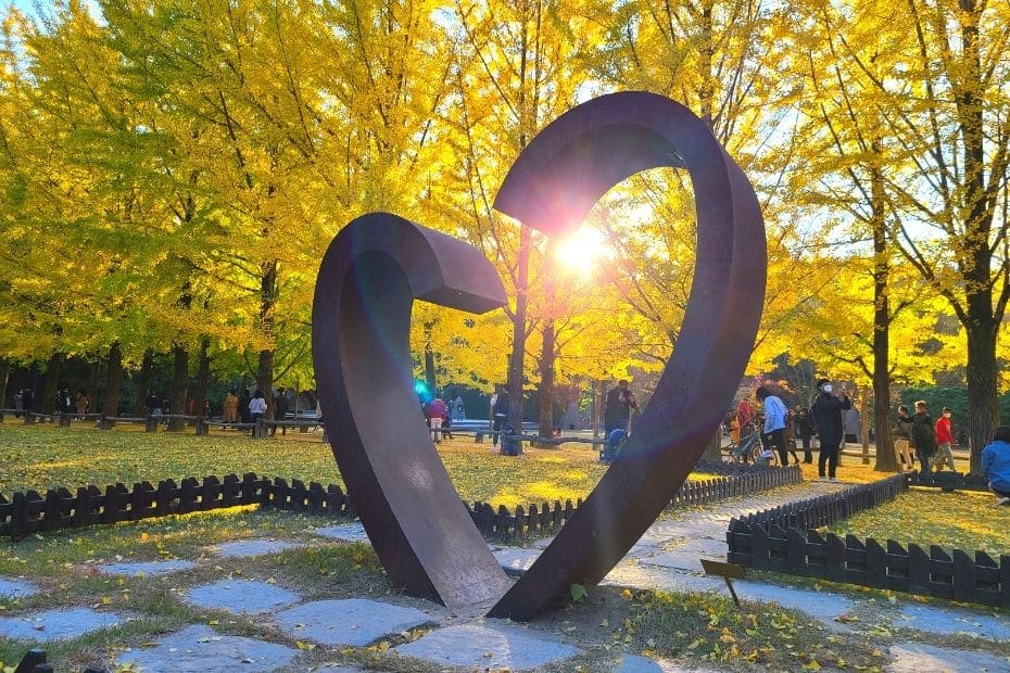 Heart Statue At Nami Island, Korea